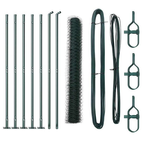 vidaXL Aiapost Roheline 10 x 0,8 m (50 mm v&otilde;rk) Terased ja PVC