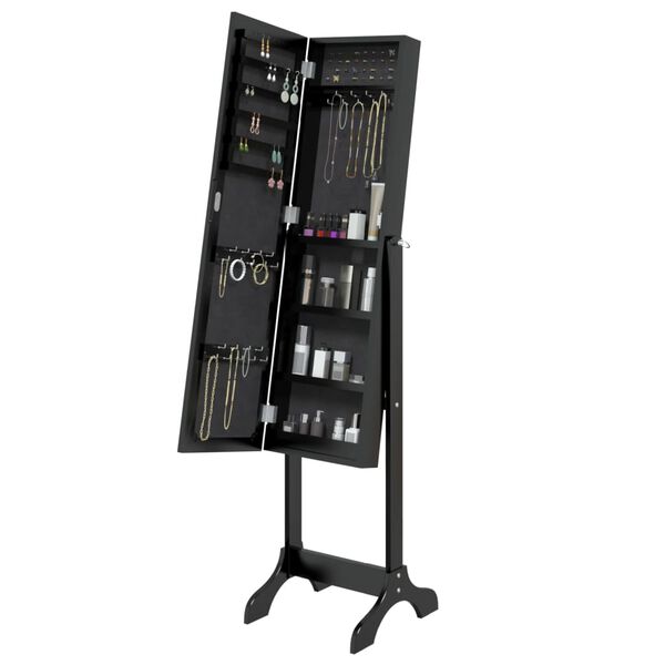 vidaXL eraldiseisev peegel, must, 34 x 37 x 146 cm