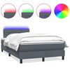 vidaXL kontinentaalvoodi madrats ja LED Tumehall 120x220 cm samet