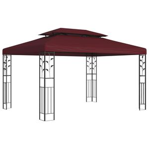 vidaXL Paviljon 3,97 x 2,96 x 2,68 m Veinpunane Pol&uuml;ester ja teras
