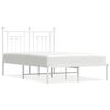 vidaXL metallist voodiraam peatsiga, valge, 120 x 200 cm