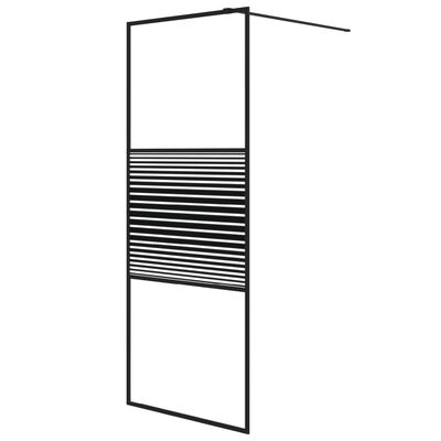 vidaXL dušinurga sein, must, 80 x 195 cm, läbipaistev ESG-klaas