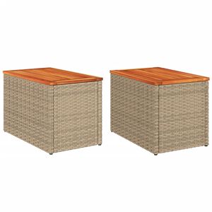 vidaXL aia lisalauad 2 tk, beež, 55 x 34 x 37 cm, pol&uuml;rotang, t&auml;ispuit