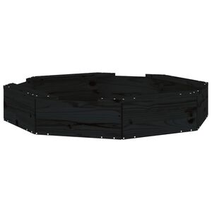 vidaXL istekohtadega liivakast, must, kaheksanurkne, männipuit