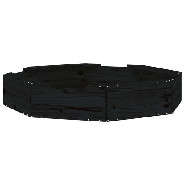 vidaXL istekohtadega liivakast, must, kaheksanurkne, männipuit