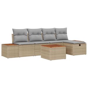 vidaXL Aia Diivanikomplekt padjaga 6 pcs Beež Pol&uuml;rooster