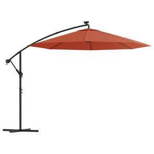 vidaXL konsooldisainiga aia p&auml;ikesevari LED, teraspost terrakota