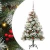 vidaXL Tehisj&otilde;ulupuu Roheline ja valge 150 cm PVC, metall ja plastik