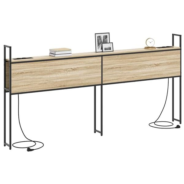 vidaXL S&auml;ilitusega peatoed laadimisjaamaga peaga Sonoma tamm Tehispuit