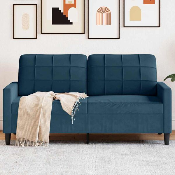 vidaXL 2-kohaline diivan, sinine,, 140 cm, samet