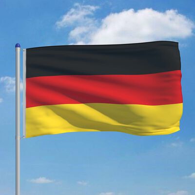 vidaXL Saksamaa lipp ja lipumast, alumiinium, 6 m