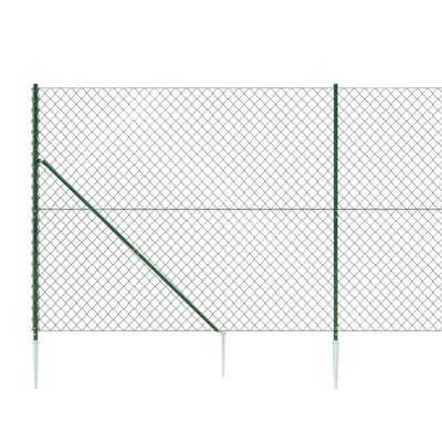 vidaXL võrkaed vaiadega, roheline, 1,4 x 25 m