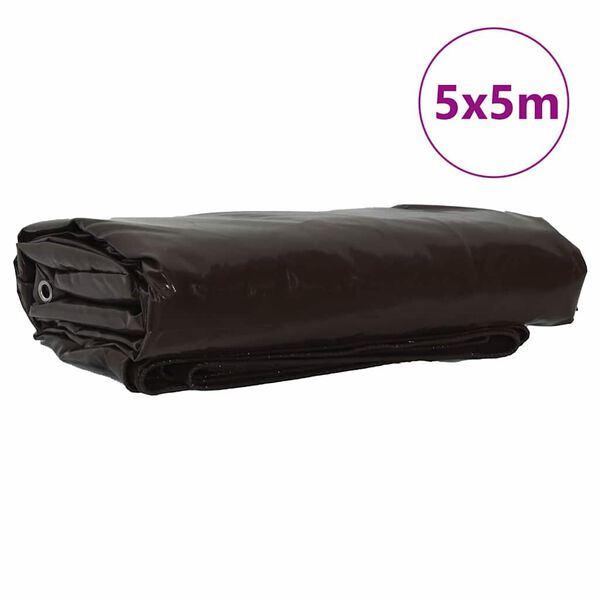 vidaXL Tarpaulin 650g / m² Pruun 5 x 5 m Lõuend PVC kattega