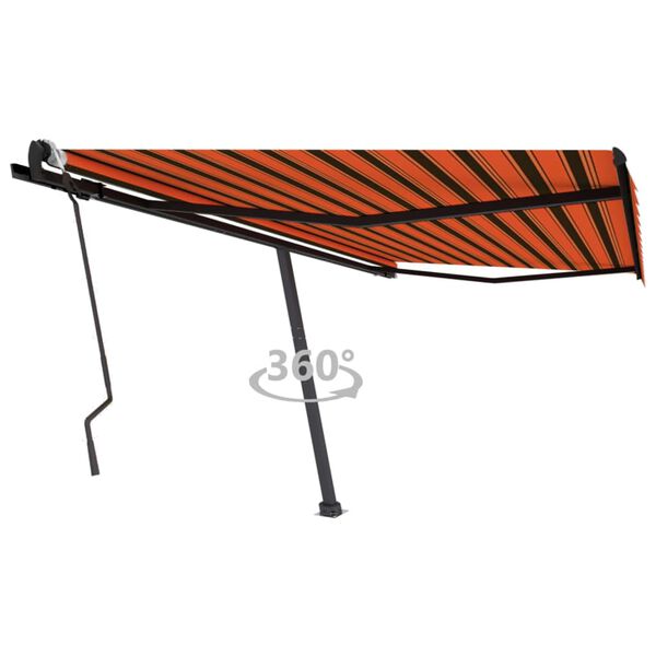 vidaXL käsitsi sissetõmmatav varikatus 400x300 cm oranž/pruun