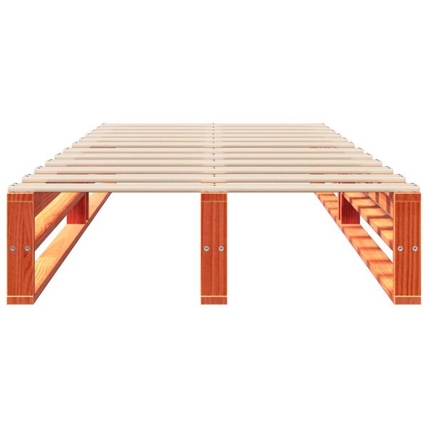 vidaXL voodi ilma madratsita, vahapruun, 100 x 200 cm, m&auml;nnipuit