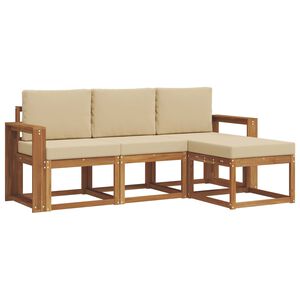 vidaXL V&auml;li diivanikomplekt padjaga 4 pcs Looduslik ja beež