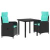 vidaXL Diivanilaua komplekt 3 pcs PE rattan ja pulberkattega teras