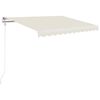 vidaXL automaatselt sisset&otilde;mmatav varikatus, 350x250 cm kreemjas