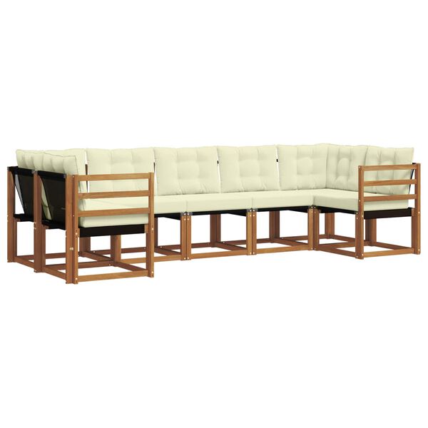 vidaXL V&auml;li diivanikomplekt padjaga 7 pcs Looduslik ja must