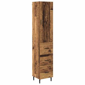 vidaXL K&otilde;rgushein sahtliga Vana puit 34,5 x 34 x 180 cm Tehispuit