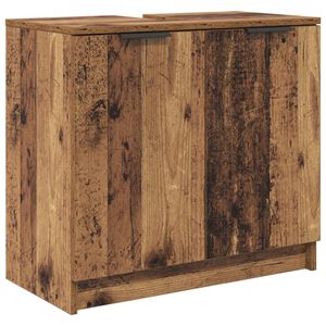 vidaXL Vannitoa kapp uksega Vana puit 64,5 x 33,5 x 59 cm Tehispuit