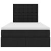 vidaXL Voodi hoiukohaga ja madratsiga peaga Must 120 x 190 cm kangas