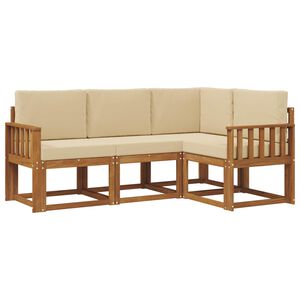 vidaXL V&auml;li diivanikomplekt padjaga 4 pcs Looduslik ja beež