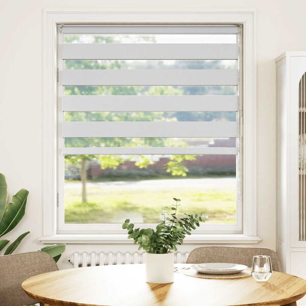 vidaXL Triibuline ruloo pruun 95x150 cm kanga laius 90,9 cm pol&uuml;ester