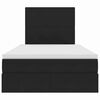 vidaXL Voodi hoiukohaga ja madratsiga peaga Must 120 x 200 cm Samet