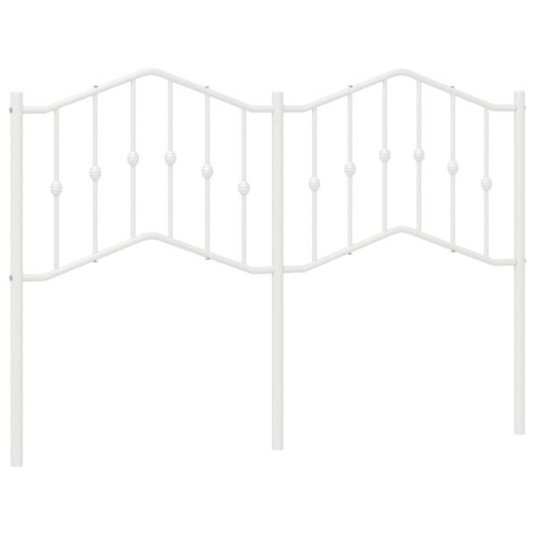 vidaXL metallist voodipeats, valge, 140 cm