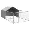 vidaXL Outdoor Dog Kennel Run 5x2x1,5 m tsingitud terasega
