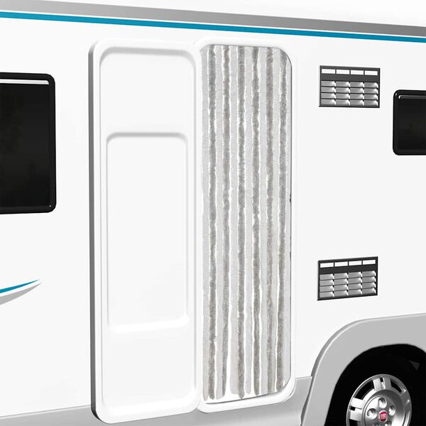 vidaXL putukakardin, helehall ja valge, 56 x 200 cm, šenill