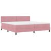vidaXL LED Box Spring Voodi peaga Roosa 200 x 200 cm Samet