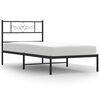 vidaXL metallist voodiraam peatsiga, must, 100x200 cm