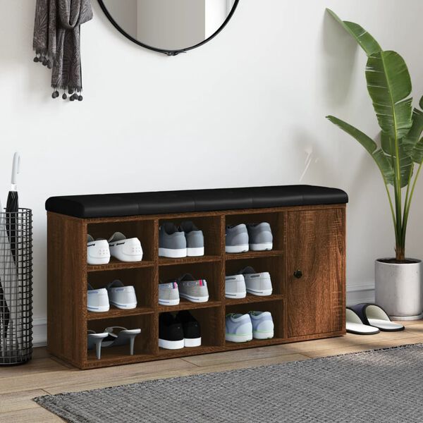 vidaXL jalatsipink, pruun tamm, 102 x 32 x 50 cm, tehispuit