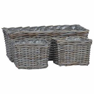 vidaXL Istutuskorv ladustamisega 3 pcs Hall Kubu rattan