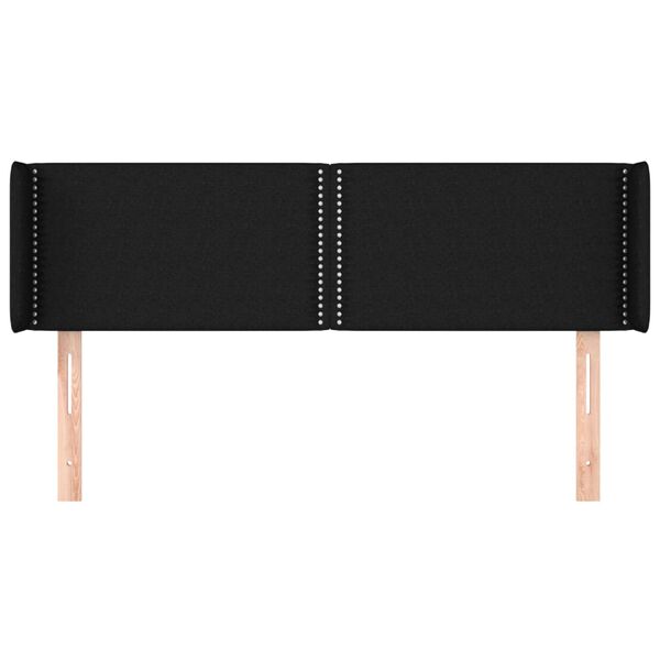 vidaXL voodipeats servadega, must, 147x16x78/88 cm, kangas