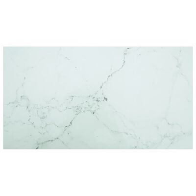 vidaXL lauaplaat, valge 120x65 cm, 8 mm, karastatud klaas marmordisain