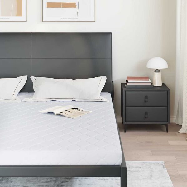 vidaXL Madrats kookoskihiga Valge 200 x 200 cm PU Vaht