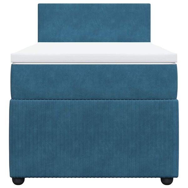 vidaXL kontinentaalvoodi madratsiga, sinine, 80x200 cm, samet