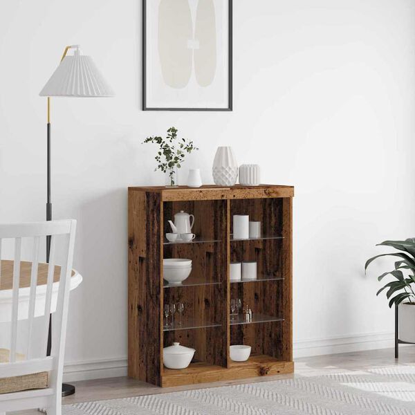 vidaXL LED Kummuti Vana puit 41 x 37 x 100 cm Tehispuit