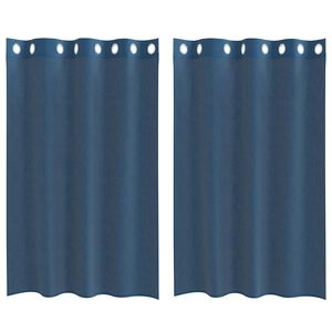 vidaXL Voile kardinad koos r&otilde;ngastega 2 tk Royal Blue
