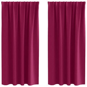 vidaXL Kardinad r&otilde;ngastega 2 pcs Veinpunane 175 x 140 cm Pol&uuml;ester