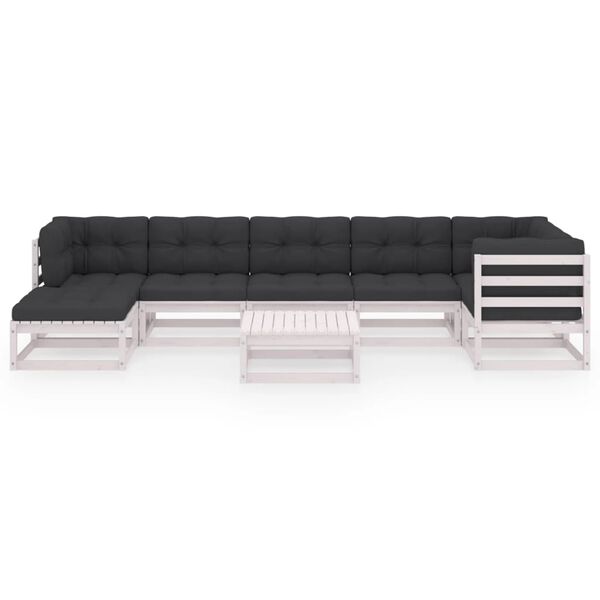 vidaXL 8-osaline aiamööbli komplekt patjadega, männipuit