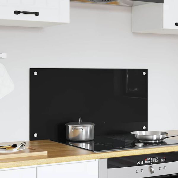 vidaXL Kögi Splashback Must 80 x 40 cm karastatud klaas