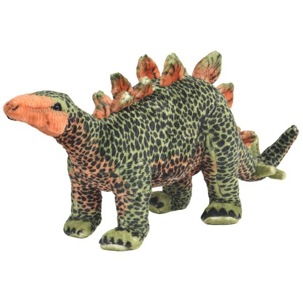 vidaXL seisev dinosaurus/stegosaurus, pl&uuml;&uuml;s, roheline ja oranž XXL
