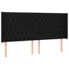 vidaXL voodipeats servadega, must, 203x16x118/128 cm, kangas