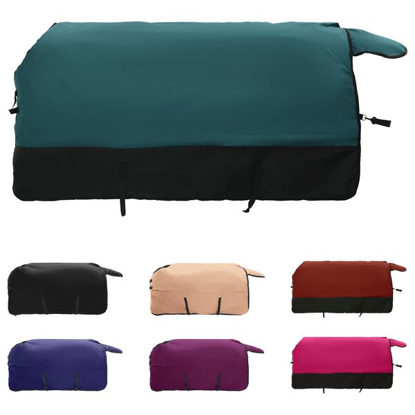 vidaXL Hobuste K&auml;tter Tume roheline ja must 125 cm Pol&uuml;ester