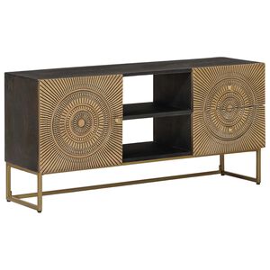 vidaXL Telerikapp sahtliga riiuliga uksega Messing 105 x 30 x 50 cm