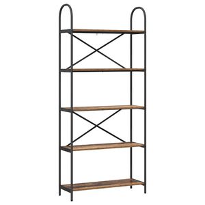 vidaXL Raamatukapp 5 tasandit 80 x 30 x 183 cm Tehispuit Vana puit
